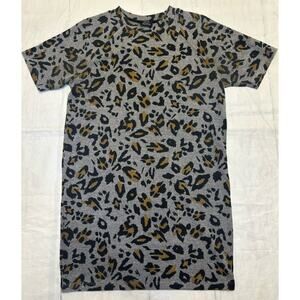 Zara Trafulac Womens Crew Neck Gray Blk‎ Brn Sweater Dress Medium